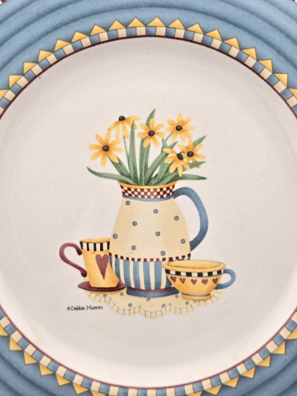 Vntg Debbie Mumm Country Kitchen (4) 8.25" Salad Plates Sakura READ - Picture 2 of 11
